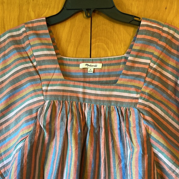 Madewell Butterfly Top In Rainbow Striped Style #L3049. Size XS - Picture 4 of 13